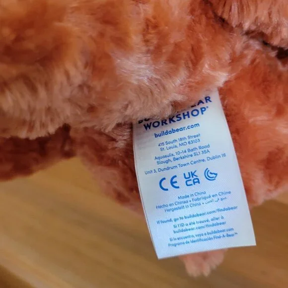 Build A Bear Pumpkin Spice Bear Plush Orange Curly Glitter NWT. Super soft. - Picture 7 of 9